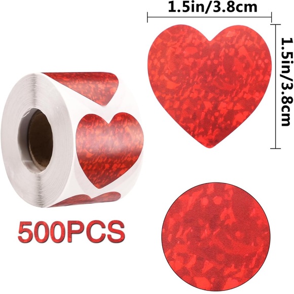 Red Heart Sticker Roll - Picture 2 of 4